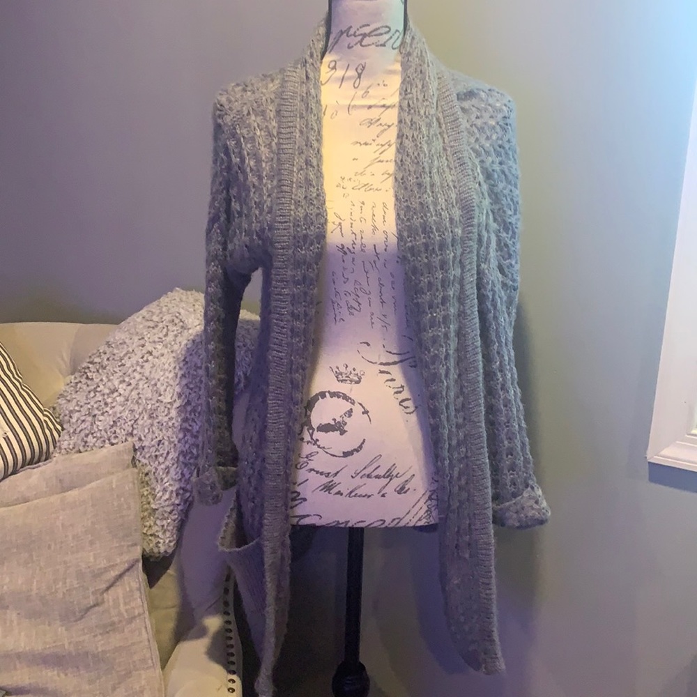 Bluish gray cardigan